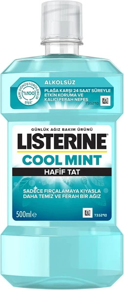 Listerine Cool Mint Hafif Naneli Alkolsüz Günlük Ağız Bakım Ürünü (1 X 500 Ml) ürün görseli 1