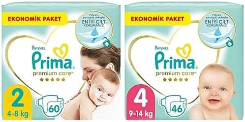 Bebek Bezi Care 2 Beden 60 Adet Mini Paket & Bebek Bezi Care 4 Beden 46 Adet Maxi Paket ürün görseli 1