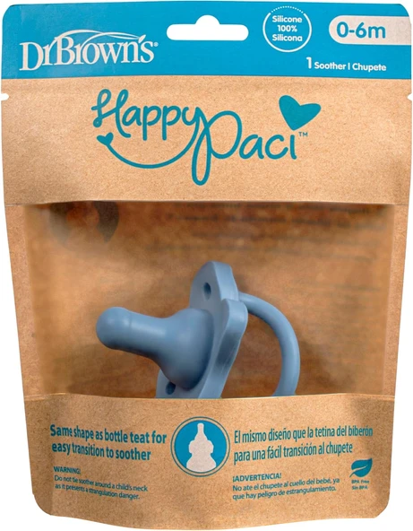 Dr. Brown'S Happypaci Silikon Emzik 0-6M, Mavi, Tekli Paket ürün görseli 1