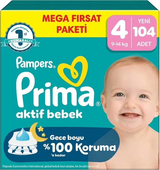 Aktif Bebek Mega Fırsat Paketi 4 Beden 104 Adet ürün görseli 1