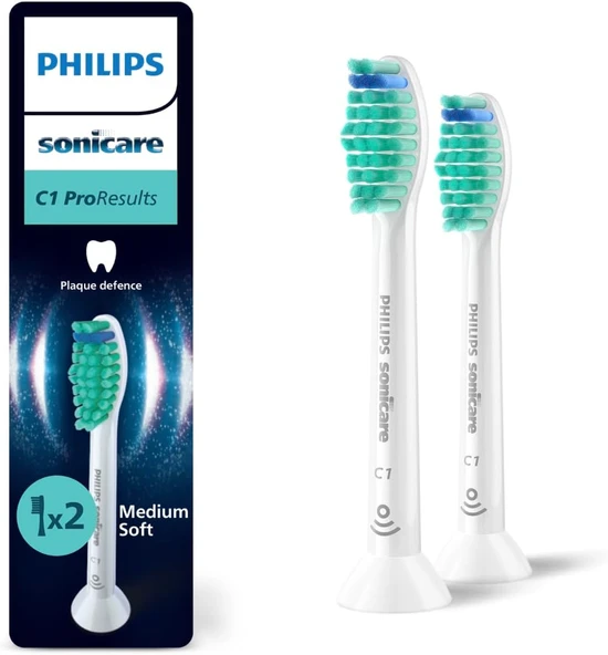 Sonicare Proresult Yedek Fırçası Başlığı, 2 Kat Daha Fazla Plak Temizliği, Orta Yumuşak Fırça Başlığı, 2’Li Paket, Beyaz, Hx6012/87 ürün görseli 1