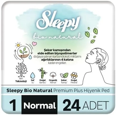 Sleepy Bio Hijyenik Ped Normal 24 Adet Ped ürün görseli 1