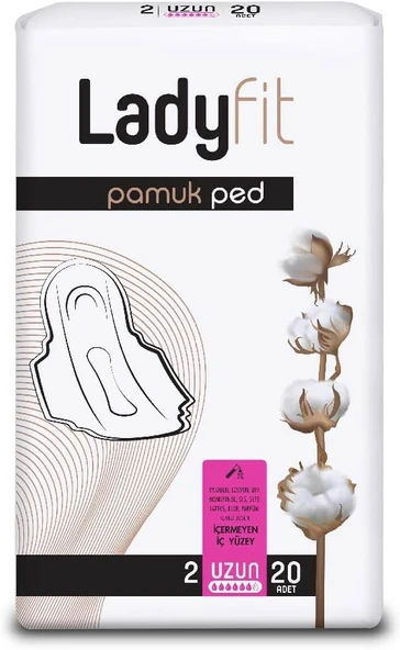 Ladyfit Pamuk 20'Li Uzun Vegan Ped ürün görseli 1