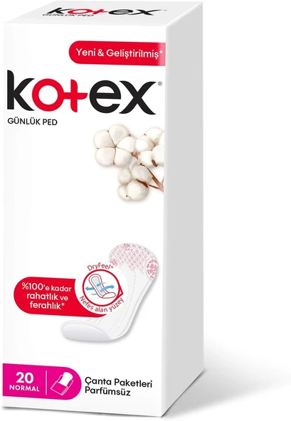 Kotex Günlük Ped Normal 20'Li 1 Paket ürün görseli 1