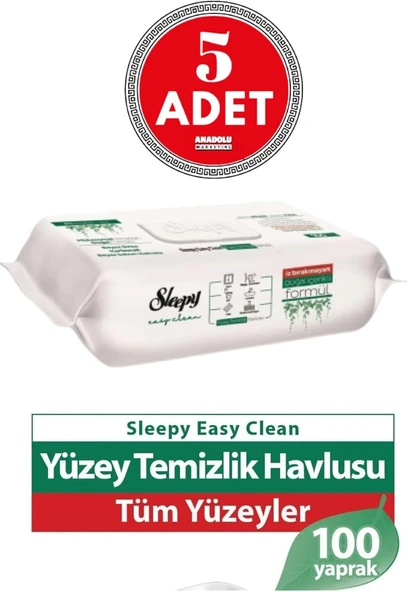 Sleepy Easy Clean Yüzey Temizlik Havlusu 100' Lü X 5 Adet ürün görseli 1