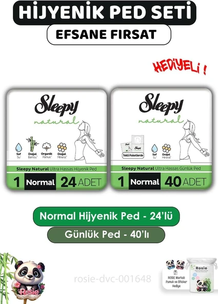 Sleepy Normal Ped 24 Lü +Günlük Ped 40 Lı Rosie ürün görseli 1