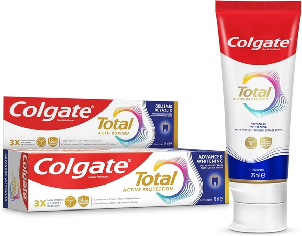 Total Aktif Koruma Gelişmiş Beyazlık Macunu 75 Ml ürün görseli 1