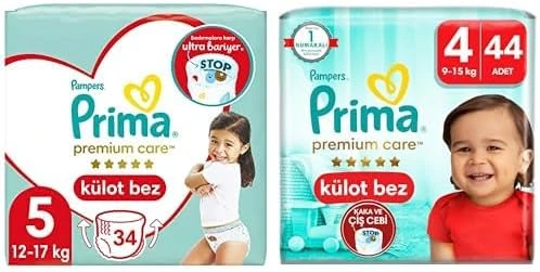 Külot Bebek Bezi Care 5 Beden 34 Adet Junior İkiz Paket & Bebek Bezi Care Külot Bez 4 Numara 44 Adet İkiz Paket ürün görseli 1