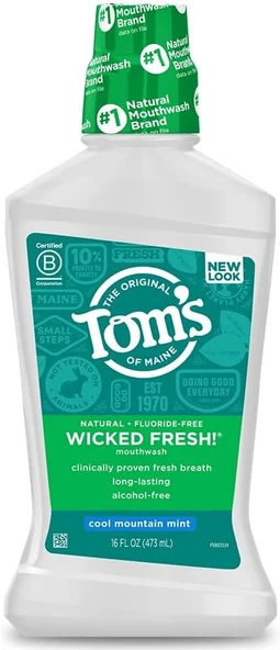 Tom'S Of Maine Doğal Wicked Fresh Alkolsüz Gargara, Serin Dağ Nane Yeşili, 16 Oz. (Ambalaj Değişebilir) ürün görseli 1