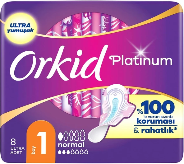 Orkid Platinum Hijyenik Ped Normal (Boy 1) 8 Adet Ped ürün görseli 1