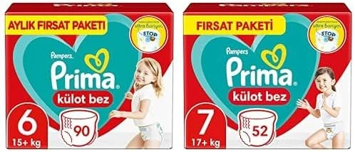 Külot Bez 6 Beden 90 Bebek Bezi 15Kg+ & Bebek Bezi Külot Bez 7 Numara 52 Adet Fırsat Paketi ürün görseli 1
