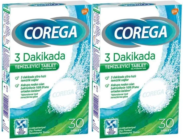 Corega Cleanser Bio Protez Temizleme Tableti 30'Lu X 2 Adet ürün görseli 1