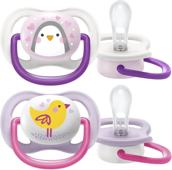 Air Emzik, Kız Bebekler Için 0-6 Ay, 2’Li Paket, Ortodontik Silikon, Geniş Hava Delikli, Mikrodalga Sterilize Edilebilir, Bpa İçermez, Taşıma Kutulu, Scf080/06 ürün görseli 1