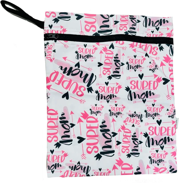 Yorni Supermom Su Geçirmez Bebek Kirli Bez Kıyafet Islak Mayo Çantası Torbası (43X46 Cm) ürün görseli 1