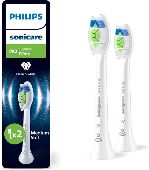 Sonicare Optimal White Yedek Fırçası Başlığı, 7 Kat Daha Fazla Plak Temizliği, Orta Yumuşak Fırça Başlığı, 2’Li Paket, Beyaz, Hx6062/87 ürün görseli 1