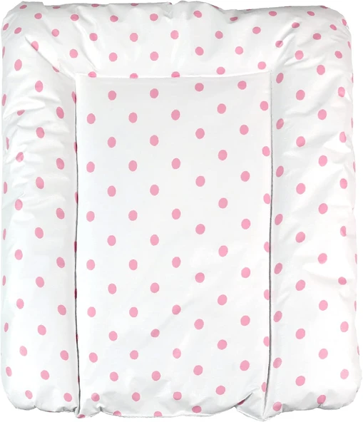 Baby'Ness Elyaf Dolgulu Pvc Alt Değiştirme Minderi, Sıvı Geçirmez, Tutmaz, Puantiyeli, Pembe, 50X70Cm ürün görseli 1