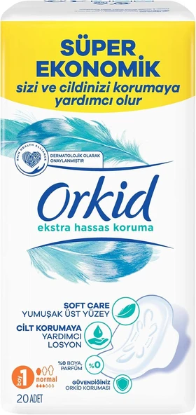 Orkid Extra Hassas Koruma Normal (Boy 1) Kanatlı Hijyenik Ped 20 Adet ürün görseli 1