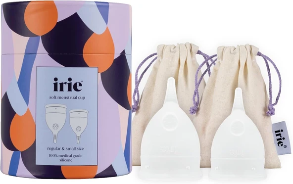 Irie Adet Kabı Regl Kabı Menstrüel Kap Menstrual Cup 2'Li Paket Alman Silikon (Transparan) ürün görseli 1