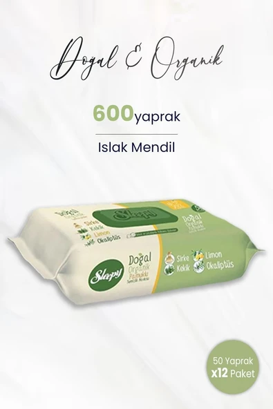 Sleepy Doğal & Organik Islak Mendil 50 Adet X 12 (600 Yaprak) ürün görseli 1