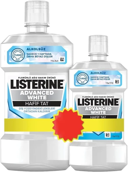 Listerine Advanced White Ağız Bakım Suyu, 500 + 250 Ml ürün görseli 1