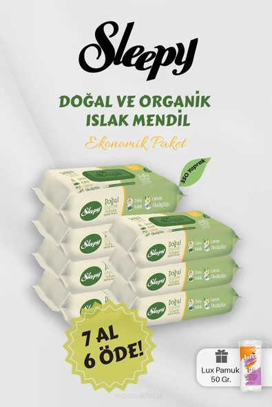 Sleepy Organik Islak Mendil 7 Al 6 Öde Hediyeli ürün görseli 1