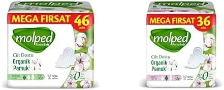 Molped Seti | Pure&Soft Normal Mega Fırsat 46 Adet, Kanatlı X1 + Pure&Soft Uzun Mega Fırsat 36 Adet X1 ürün görseli 1
