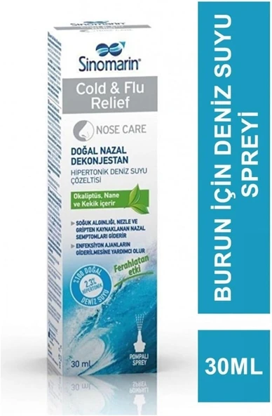 Sinomarin Cold & Flu Relief Sprey, 30 Ml, Burun Bakımı ürün görseli 1