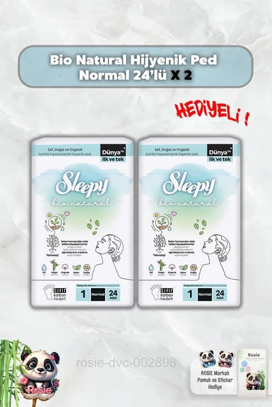 Sleepy Bio Hijyenik Ped Normal 24'Lü X 2 Rosie ürün görseli 1