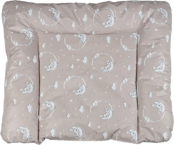Baby'Ness Elyaf Dolgulu Pvc Alt Değiştirme Minderi, Sıvı Geçirmez, Tutmaz, Aydede Desenli, Bej, 75X85Cm ürün görseli 1