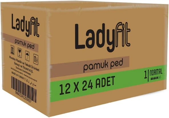 Ladyfit Bambu Normal 288'Li Vegan Ped (12 X 24 Adet) ürün görseli 1