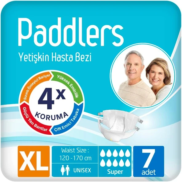 Paddlers Yetişkin Hasta Bantlı Bez X-Large 7 Adet - Deneme Paketi, Emici ürün görseli 1