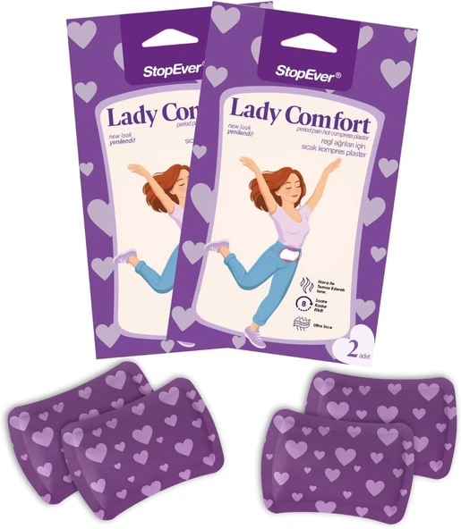 Stopever Lady Regl Krampları Için Isıtıcı Ped | 8 Saate Kadar Etkili Doğal Isı | İnce | 2’Li Paket (2 X 2) | 4 Adet ürün görseli 1