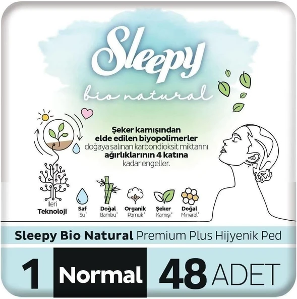 Sleepy Bio Hijyenik Ped Normal 48 Adet Ped ürün görseli 1