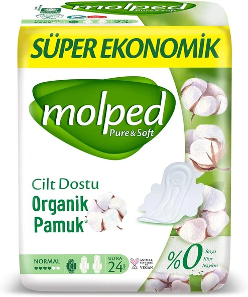 Molped Süper Ekonomik Pure & Pamuklu Hijyenik Ped (1 X 24 Adet) ürün görseli 1
