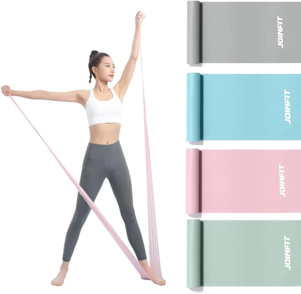 Aerobik Pilates Direnç Bandı 4’Lü Set - Esneme, Rehabilitasyon, Evde Yoga Fitness İçin ürün görseli 1