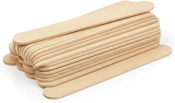 50 Adet Ahşap Dil Çubuğu 15 Cm | Doğal, Pürüzsüz Kenarlı | El İşi, Hobi, Eğitim Kullanım İçin ürün görseli 1