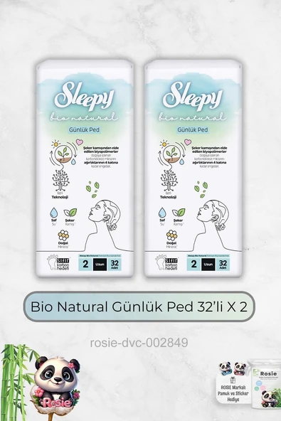 32'Li Günlük Uzun Ped Bio X 2 Rosie Hediye ürün görseli 1