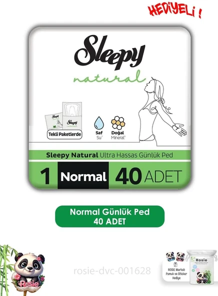 Sleepy Hassas Günlük Ped Normal 40 Adet Ped Rosie ürün görseli 1