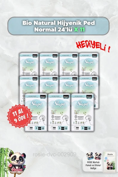Hijyenik Ped Normal 24'Lü Sleepy Bio 11 Al 9 Öde Rosie ürün görseli 1