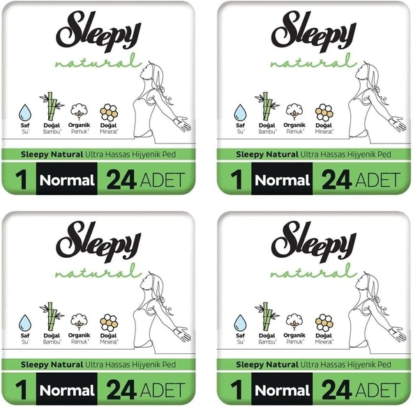 Sleepy Hassas Hijyenik Ped Normal 24 Lü X 4 Paket ürün görseli 1