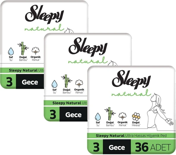Sleepy Hassas Hijyenik Ped Gece 108 Adet Ped ürün görseli 1