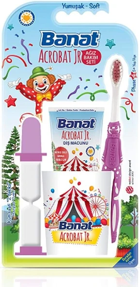 Banat Acrobat Junior Ağız Bakım Fırça Seti (Mavi) ürün görseli 1
