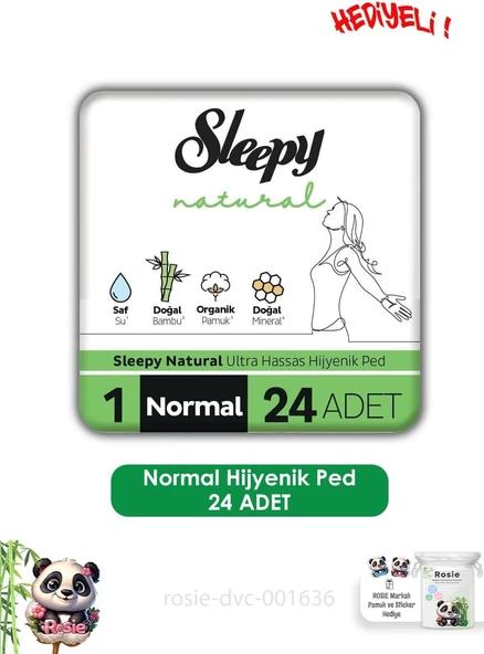 Sleepy Hassas Hijyenik Ped Normal 24 Adet Ped Rosie ürün görseli 1