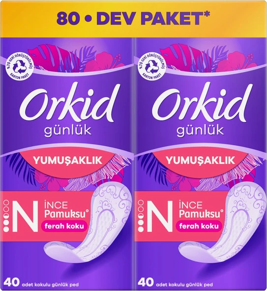 Orkid Yaprak Pamuksu Günlük Ped Deo Fresh Dev Ekonomi Paketi 80 Ped ürün görseli 1