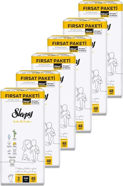 Sleepy Extra Günlük Aktivite Fırsat Paketi Bebek Bezi 2 Numara Mini 288 Adet ürün görseli 1