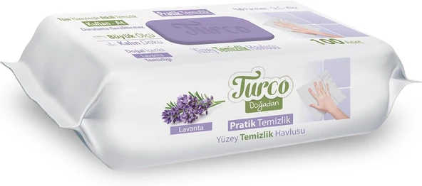 Turco Doğadan Pratik Temizlik Yüzey Havlusu Lavanta 100 Yaprak ürün görseli 1