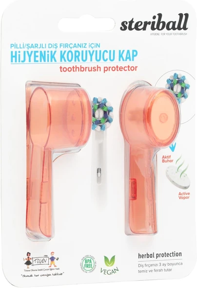 Steriball Şarjli Pi̇lli̇ Di̇ş Firçalari İçi̇n Hi̇jyeni̇k Di̇ş Firçasi Koruma Kabi-2'Li̇ Turuncu X 2 ürün görseli 1