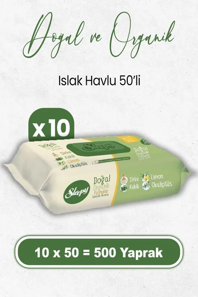 Sleepy Doğal Organik Islak Mendil 50 X 10 Adet (500 Yaprak) ürün görseli 1