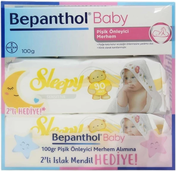 Baby Pişik Önleyici Merhem 100 Gr + 2 Paket Sleepy Sensitive Islak Havlu 90 Lı Hediye, Bpt8699546370597 ürün görseli 1