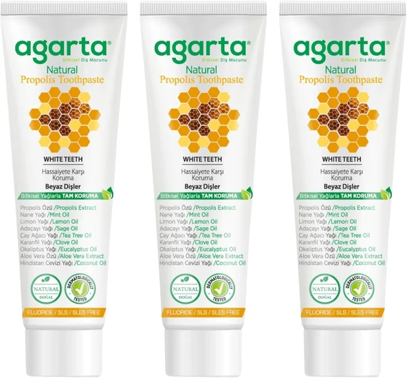Doğal Propolisli Florürsüz Macunu 100 Ml X 3 Adet ürün görseli 1